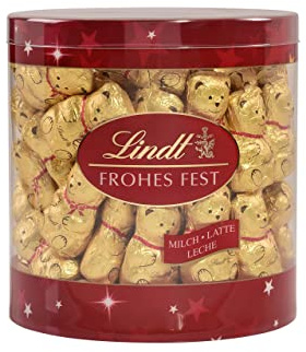Lindt Schokolade Frohes Fest | 700 g Packung | Mini-Teddys aus feinster Alpenvollmilch Schokolade | Schokoladen-Geschenk zu Weihnachten | Weihnachtsschokolade