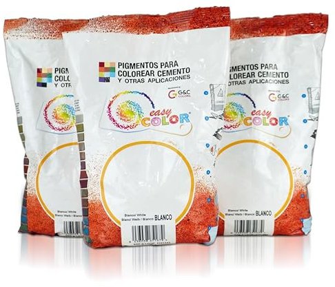 KITS tres bolsas de 800 g. Easy Color pigmento Blanco. Dióxido de Titanio. Pigmento para cemento, mortero y hormigón (Blanco)