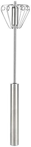 Edelstahl Küchen Schneebesen Halbautomatische Rotation Handheld Egg Blender Schneebesen für Milchaufschäumer Schneebesen Home Kitchen Schlagen Rühren Blending Cooking Tool MEHRWEG VERPAKUNG