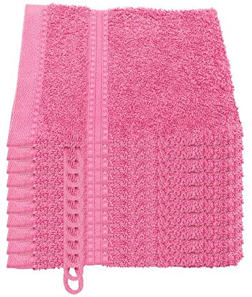 Julie Julsen® Bio Waschhandschuh-Set, 10 Waschhandschuhe in 32 Farben erhältlich weich und saugstark Pink 15x21 cm
