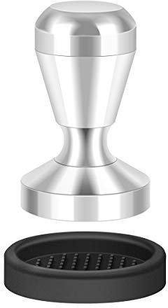 Philorn Coffee Tamper 51mm, Espresso Press Tamper with Silicone Temper Mat, Stainless Steel Coffee Bean Press for Home and Office, Barista Machines Accessory (Silver)