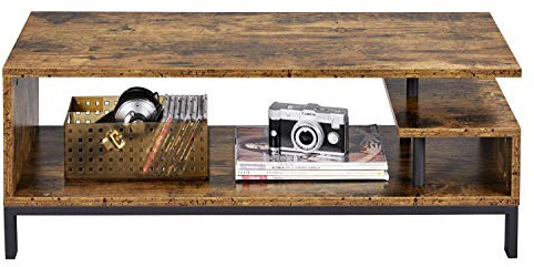 Yaheetech Tavolino Basso da Salotto 3 Livelli 106 × 39,5 × 40 cm