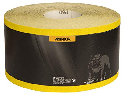 Mirka Abrasive Roll Yellow 115mm x 50m Grit P40 | Hiomant Sanding Roll for Putty Plaster Drywall Hardwood Softwood Plastic Surface Preparation