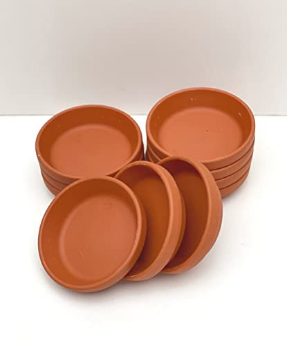 Spang Terracotta Plant Pot Saucers in Various Sizes sold in Pack of 5 and 10 (10, 9cm),Orange
