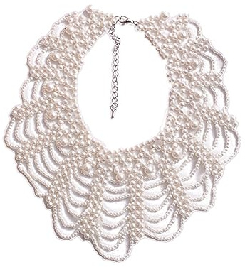 Perlenkragen, Abnehmbare Perle Perlen Choker Gefälschte Kragen Kette Halskette Hals Anhänger Schmuck Für Frauen Mädchen