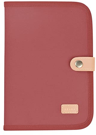 BEABA Protège Carnet de Santé, Genève, 2 Poches Intérieures, Bouton Pression, Tissu Imperméable, Terracota