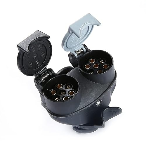 ETUKER 12V 13 Pin Plug to 7 Pin Plug Socket Adapter, Trailer Plug Socket Converter, 13 Pin Trailer Plug to 7 Pin N S Socket Adapter,Waterproof,Towing Adaptor