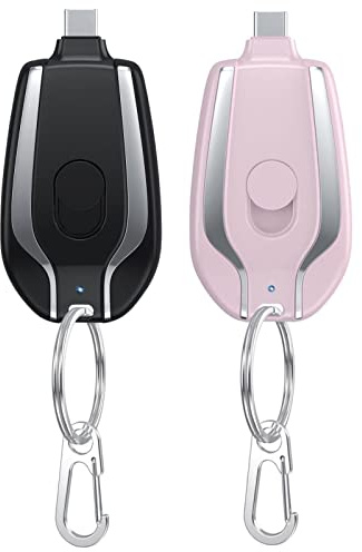 Maseaxi Key Ring Power Bank - 1500mAh Power Emergen-cy Pod, Keychain Portable Charger for or Type-c, Ultra-Compact External Fast Charging Power Bank Battery Pack, Key Ring Cell Phone Charger