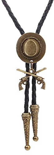 Ericetion Western Bolo Krawatte Cowboy Doppelanhänger Hut Reitete Modeaccessoires Metall Krawatte