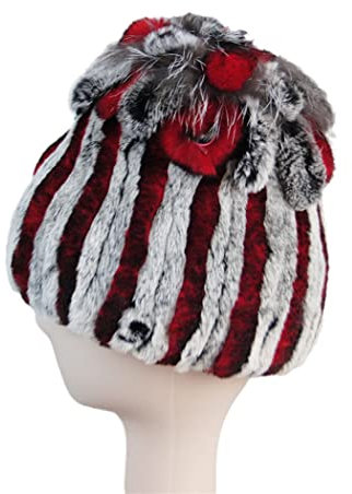keusyoi Fellmützen für Frauen Winter Fell Strickmütze Damen Warm Schneemützen Damen Elegant Beanies Cap