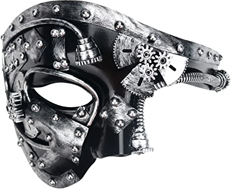 Lilwemen Masque pour homme Masque de mascarade Fantôme de l'Opéra Demi-masque