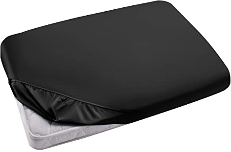 Hafaa King Size Fitted Sheets – Easy Care 25 cm Soft Brushed Microfibre Fabric Black Kingsize Fitted Bed Sheets Shrinkage and Fade Resistant (152 x 200 cm)