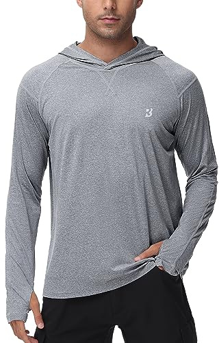 Roadbox UPF 50+ Fishing Shirts for Men Long Sleeve UV Sun Protection Hoodie Outdoor Hiking Shirts