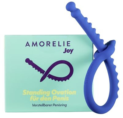 AMORELIE Joy – Flexibel verstellbarer Penisring Sway | aus Silikon | Blau