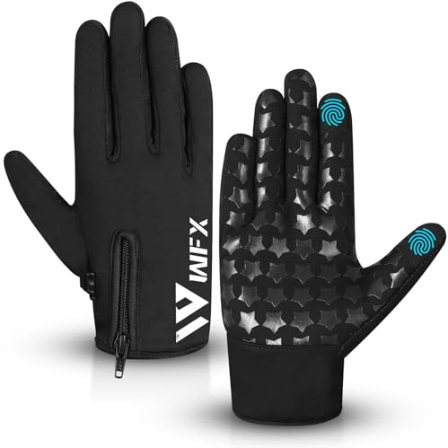 WFX Guantes de ciclismo de invierno cálidos para pantalla táctil, guantes cálidos a prueba de viento, forro polar antideslizante, guantes térmicos para bicicleta, correr, senderismo, ciclismo,