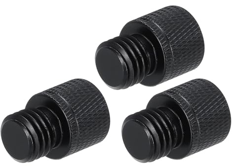 QUARKZMAN 3-teiliger Mikrofonständer-Adapter, 1/4 Innengewinde auf M12 Außengewinde, Schraubadapter, Aluminiumlegierung für Mikrofon-Stativ-Halterung, Schwarz