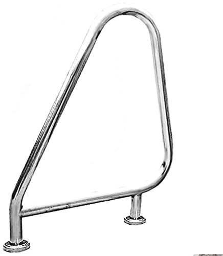 Treppengeländer aus Edelstahl für Schwimmbäder, Haltegriff für Poolleiter zur Sicherheit von Senioren/Kindern, 3-fach gebogener Handlauf trägt mit sämtlichem Zubehör bis zu 113 kg (1,2 mm, 80 x 90 cm