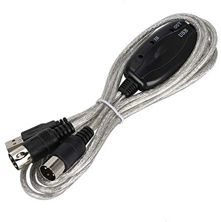 Beufee MIDI-Kabel, USB-Eingang, MIDI-Kabel, Konverter, USB-MIDI-Kabel, Computer-PC zu Musik-Tastatur, Adapterkabel, MIDI-Kabel