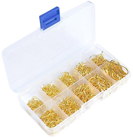 MUSISALY Box Mit Praktischen Angelhaken Langlebigen Angelhaken Angelzubehör Für Outdoor-Angeln Gold