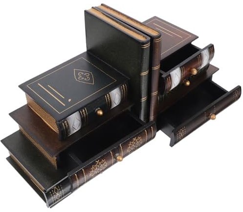 Lurrose Buchstützen Mit Vintage-Design Und Für Bücher Dekorative Aufbewahrungsbox Für Im Europäischen Stil Für Büro Und Zuhause