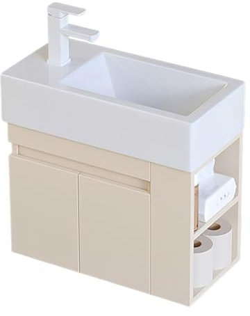 SXSYTR Badezimmer-Eckwaschbecken Mit Unterschrank, Badezimmerschrank Mit Wasserhahn und Abfluss, Eckwaschbecken Mit Unterschrank, Badezimmer-Eckwaschbecken(50cm)
