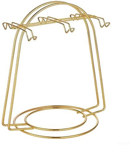Espositore dorato per tazze da tè e piattini, in acciaio inox, elegante organizer per tazze (B)