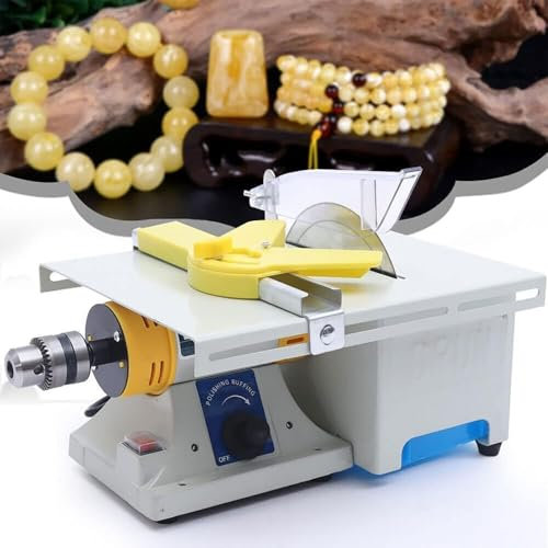 Gemstone Cutting Polishing Machines, Mini Multifunctional Woodworking Table Saw with 6-inch Saw Blade, Speed ​​0-10000rpm, Large Countertop Design Perfect for Precision Cutting and Polishing