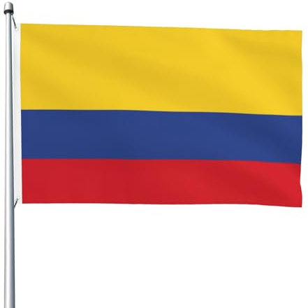 Drapeau de la Colombie 1,2 x 1,8 m Drapeau double face – Bannière robuste d'extérieur et de jardin, parfaite pour chambre à coucher et jardin
