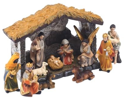 ULTECHNOVO Statua di Gesù in Resina Ornamento da Tavolo Creativo per Casa Dettagli Raffinati e Buona Fattura per Decorazioni Religiose