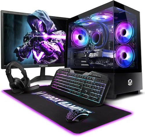 VIBOX VIII-538 PC Gamer Complet • 23 Écran • Intel Core i9 12900KF 5,2 GHz • Nvidia RTX 4060 8 Go • 16 Go RAM • 1 to SSD • Windows 11 • WiFi