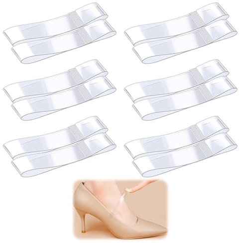 tiyiyok Cordones Transparentes, Cordones para Tacones Altos, Antideslizantes, Accesorio, Desmontables, Transparentes e Invisibles para Zapatos Sueltos