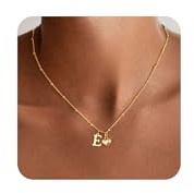 TINGN Kette Gold Damen Herz Halskette - 14K Gold Vergoldet Herz Halskette Kette mit Buchstaben Schmuck Frauen Schmuck Mädchen Geburtstag Muttertag Personalisierte Geschenke für Frauen Mädchen Freundin