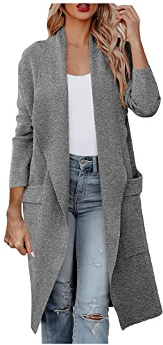 Mantel Damen Winter Elegant Lang Trenchcoat Damen mit Schalkragen Wollmantel Winter Lange Wintermantel Warm Wolle Jacke Einfarbig Mittellang Damenmantel Langarm mit Taschen Übergangsjacke Casual