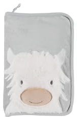 NOUKIE'S – Protezione per libretto sanitario del bambino – Fluffy ricamato – Morbida pelliccia sintetica – Cerniera e tasca plastificata – Regalo pratico nascita