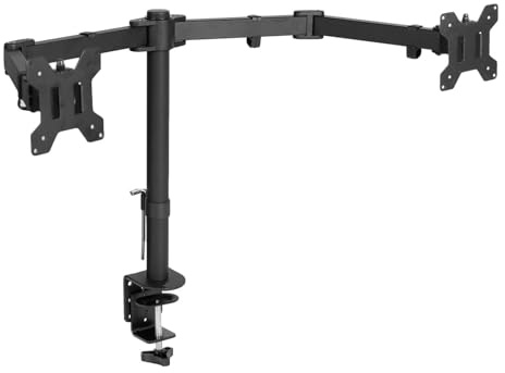 DRJBBODVQ Vollbewegliche Dual-Pitch-Monitor-Tischhalterung mit Zwei unteren Armen for Bildschirme bis zu 34 Zoll