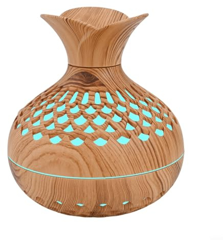 Diffusore di oli essenziali per aria con 7 colori a LED, diffusore di aromi per USB, ufficio, camera da letto, casa, umidificatore e purificatore (leggero)