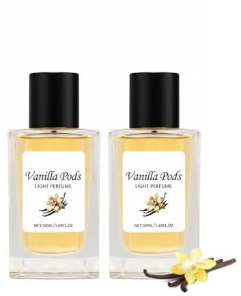 Eau de Toilette Vanille Douce pour Femme, Parfum Léger et Gourmand aux Notes Tropicales, Spray Corporel et Capillaire Non Gras, Idéal pour Tous les Jours, Fragrance Longue Tenue (2pc)