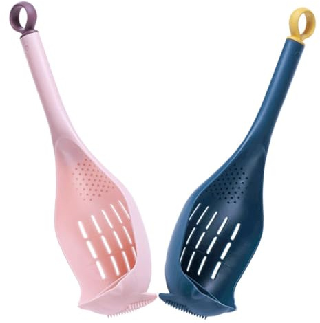 Toyvian Colador de Cocina Multifuncional de Mango Largo, Cuchara Coladora de Plástico Resistente al Calor, Espumadera para Freír y Escurrir Alimentos, Utensilio Doméstico para Cocina,