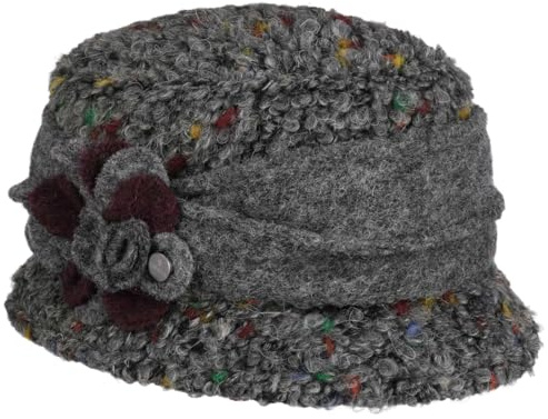LIERYS Colourtouch Wollhut Damenhut mit Blume Bucket Hat Garniturband aus Filz Made in Italy Damen Herbst Winter