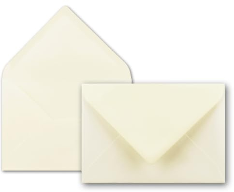 25x Brief-Umschläge in Vanille - 80 g/m² - Kuverts in DIN B6 Format 12,5 x 17,6 cm - Nassklebung ohne Fenster