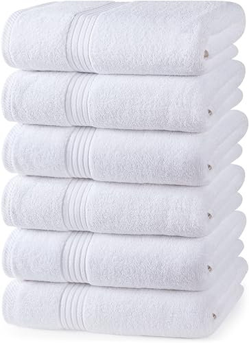 Utopia Towels - Premium Hand Towels - 100% Combed Ring Spun Cotton, Ultra Soft and Highly Absorbent, Exrta Large Thick Hand towels 41 x 71 cm, Hotel & Spa Quality Hand Towels (6-Pack) (White)