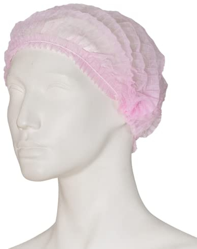 Klipphauben 100 Stück Vlies-Haube Clip, pink, Größe L, 52 cm Durchmesser, (100-er Pack) - Schwesternhaube aus Vlies - Einweghaube - Baretthaube - Vlieshaube (Pink)