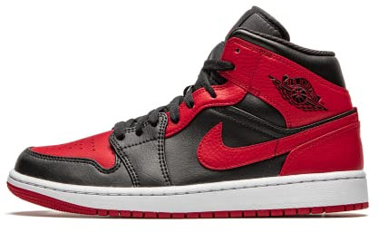 Nike Air Jordan 1 Mid Banned, Scarpe da Basket Uomo, Multicolore (Black Gym Red White), 43 EU