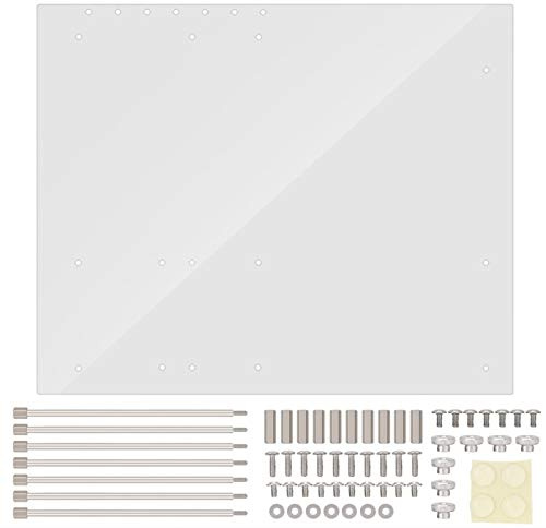 Yunseity PC Open Frame Prüfstand, Transparentes ATX Motherboard Overlock DIY Open Air Frame Chassis PC Gehäuse, 330x268mm Acryl, Einfach zu Montierendes Kit