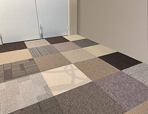 Teppichfliesen Shades of. by Interface | Selbstliegend Bodenfliesen Teppich | 50x50 cm | Pro Karton 16 Stück = 4m2 (Brown)