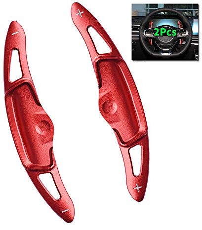 HIBEYO Paddle Shifter Lenkräder Schaltwippen passt für kia k5 LXS Sedan/EX Sedan/GT/LX Sedan/GT-Line Sedan 2020 Schaltwippen Verlängerung Shift Paddle sport Lenkräder Schaltpaddel Rot