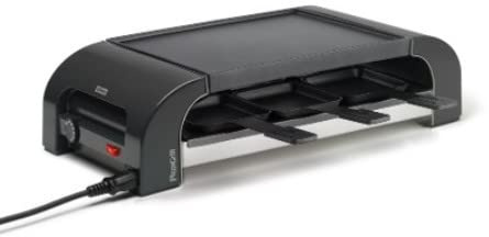 Stöckli PizzaGrill for6 Multifunktionales Tischkochgerät geeignet für Raclette, Mini-Pizzas und zum Grillieren, Maße: 13 x 48 x 23 cm, 0029.02