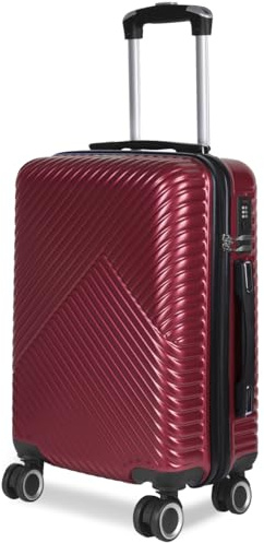 MERCURY TEXTIL- Maleta de Viaje Cabina, Mediana, Grande, rígida 100% de Polipropileno y ABS, Ruedas Giratorias, Prácticas y Ligeras con Cierre de Seguridad. (Burdeos, Mediana)
