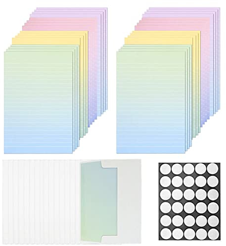 Neikafan Color Stationery Paper with Envelopes Sets Letter Writing Paper Lined,32 Pcs Creative Gradient Writing Paper with 16 Pcs Envelopes with Clear Sticker for Letter Office School (4 Colors)