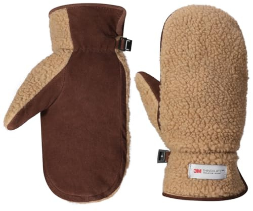 Harssidanzar Herren Winter Fäustlinge Outdoor Handschuhe Fäustlinge Lederhandschuhe SM040EU